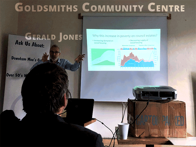 Photo from the Goldsmiths Community Centre and Gerald Jones talk on poverty